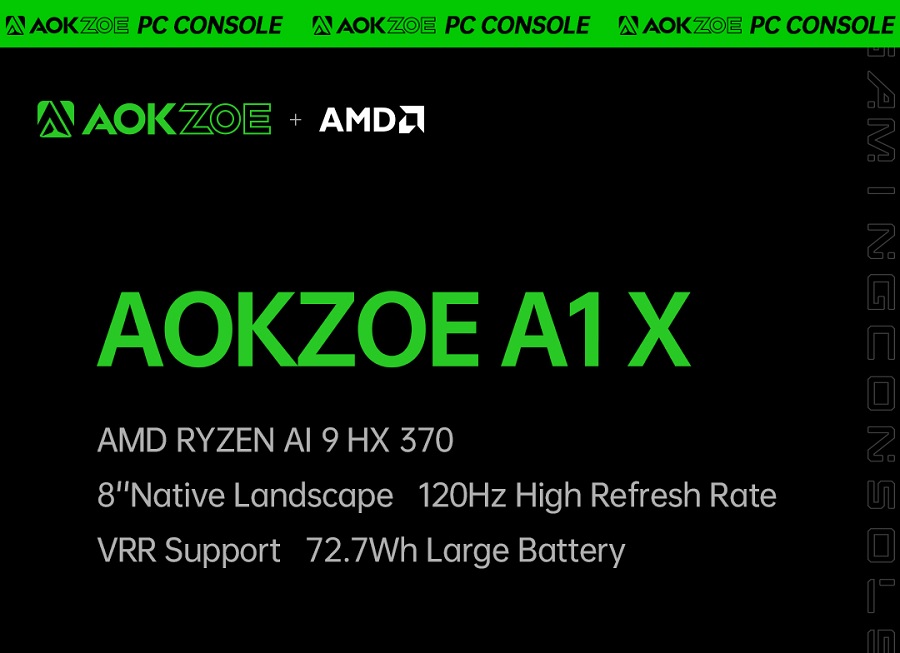 Novo portátil AOKZOE A1 X traz tela de 8” e AMD Ryzen HX 370