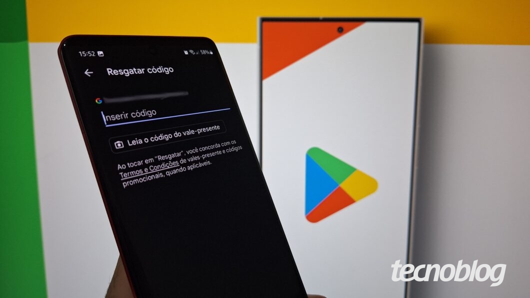 Como resgatar um código ou gift card na Google Play Store