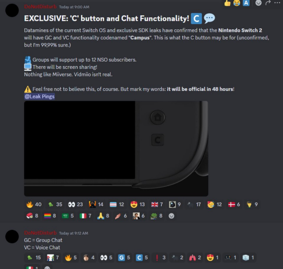 Nintendo Switch 2: dataminers revelam funções de chat e do botão “C” [RUMOR]